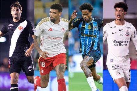 Vasco, Internacional, Grêmio e Corinthians estão separados por três pontos, na beirada da zona de rebaixamento