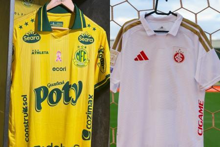 Camisas de Mirassol e Internacional para duelo pelo Brasileirão