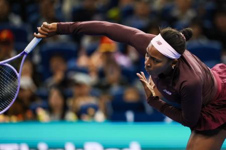 Coco Gauff em ação no China Open