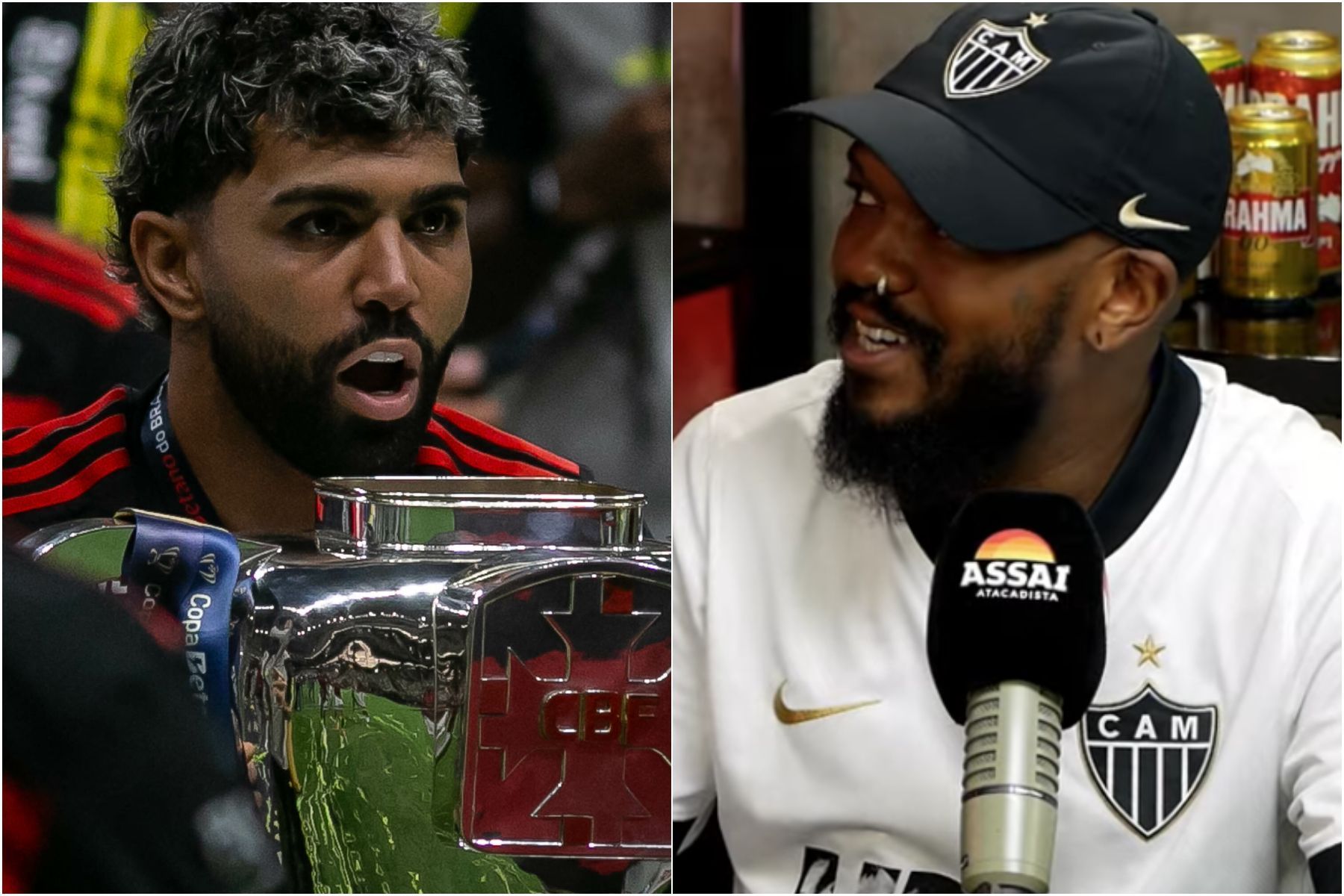 Djonga revela zoeira de Gabigol após título em cima do Atlético: 'Vontade de matar ele'