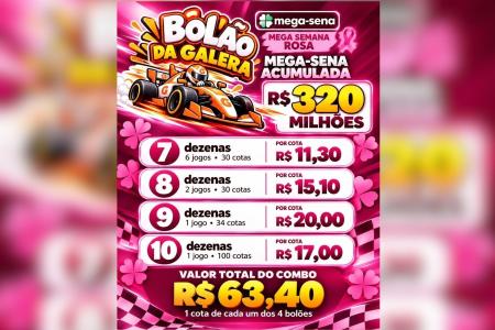 O 'bolão da galera' tem 392 combinações e jogos de 10 dezenas • Reprodução Grande Prêmio