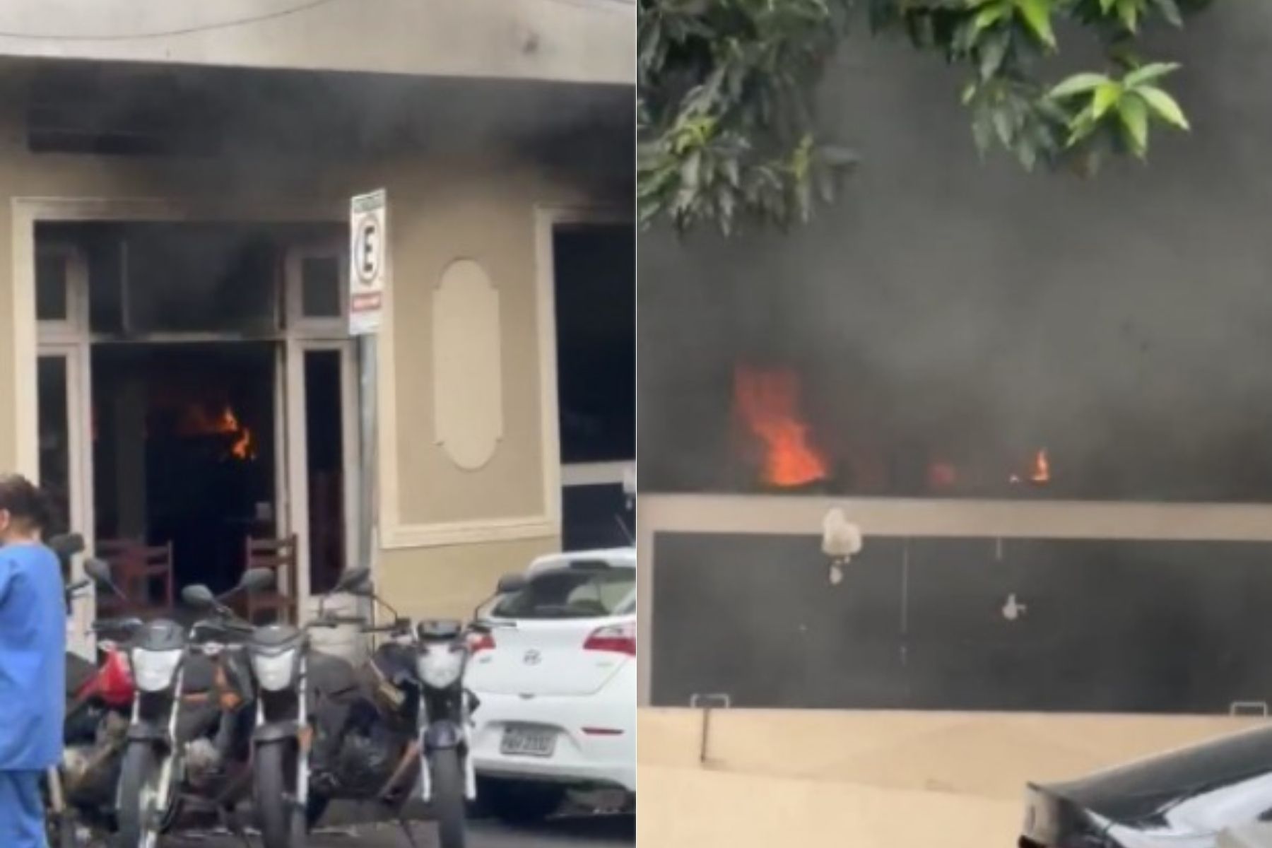 Restaurante pega fogo no bairro Santa Efigênia, em BH, e mobiliza Corpo de Bombeiros