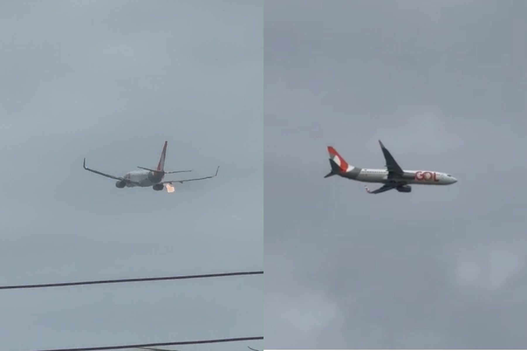 Turbina de avião 'pega fogo' durante voo após ser atingida por pássaro; veja vídeo