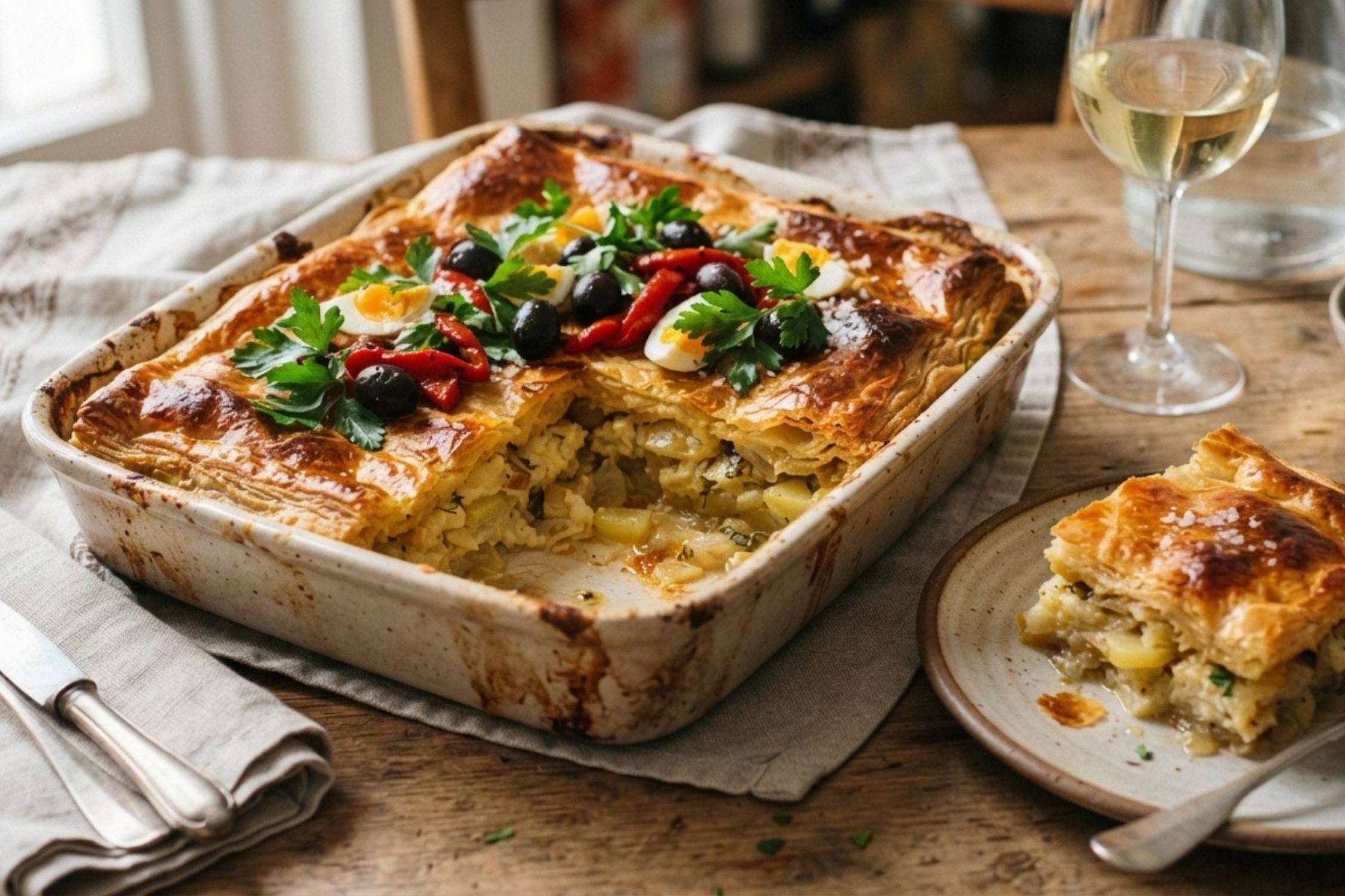 Torta de bacalhau de liquidificador pronta em 35 minutos para almoços especiais 