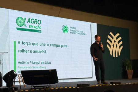 Antônio de Salvo, presidente da Faemg, no 'Agro em Ação', em BH • Giullia Gurgel/ Itatiaia