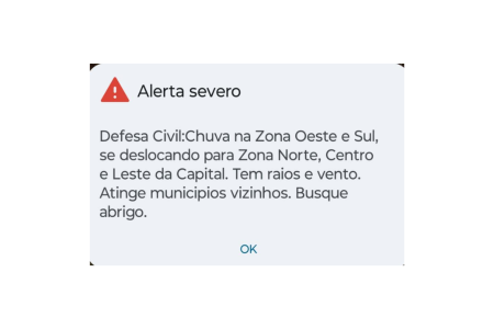 • Reprodução/Defesa Civil de São Paulo