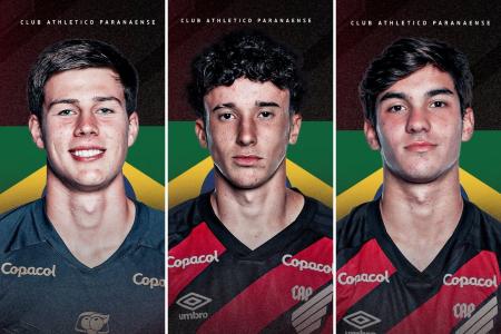 Montagem de fotos com jogadores do Athletico-PR convocados