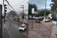 Chuva forte derruba telhados de imóveis e de instituto de educação em Timóteo; veja vídeo
