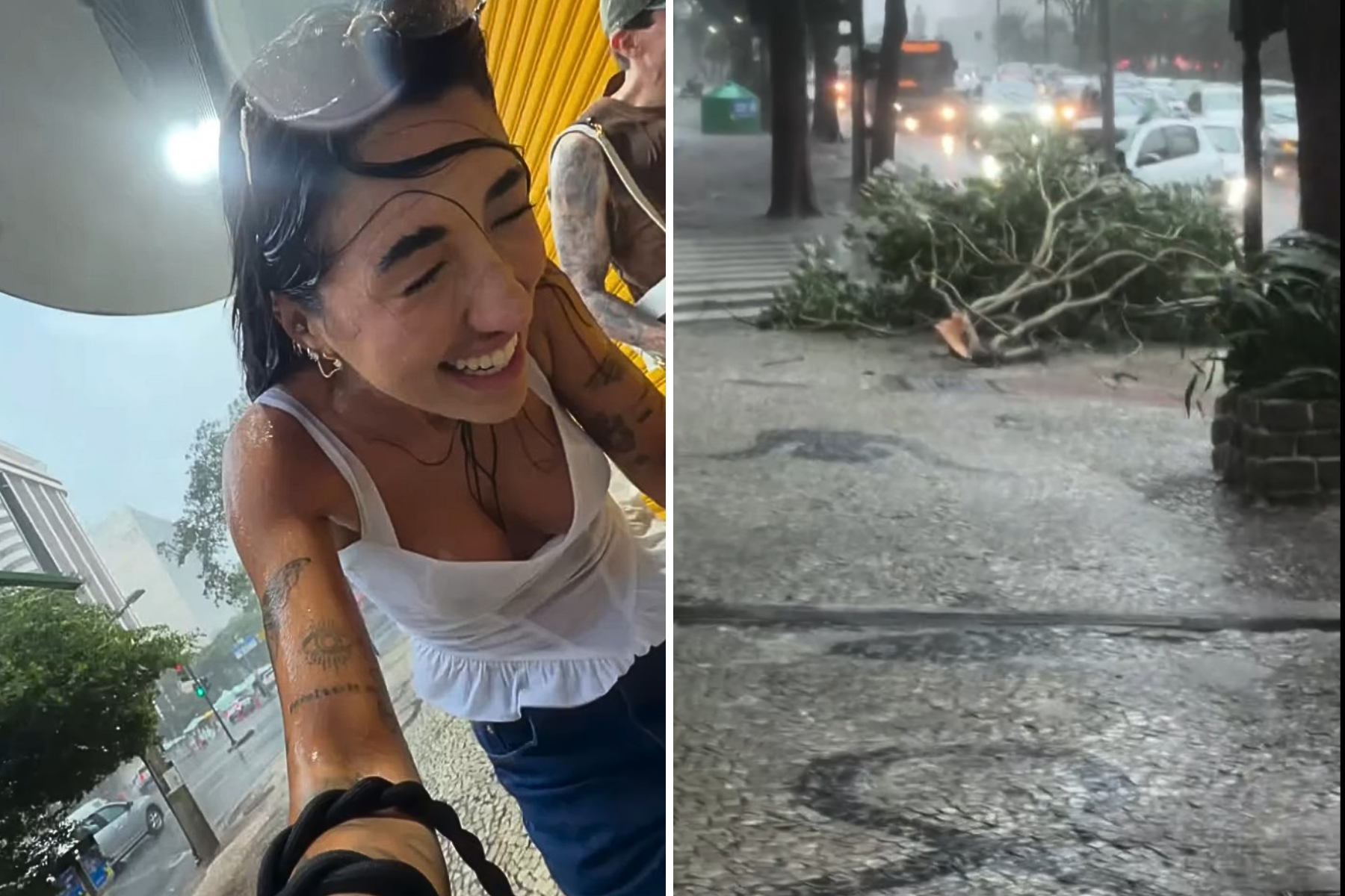 Influencer registra temporal com ventos fortes e alagamentos na Feira Hippie de BH: ‘Desesperador’; veja vídeo