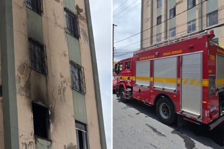 Apartamento pegou fogo no bairro Madre Gertrudes, região Oeste de BH