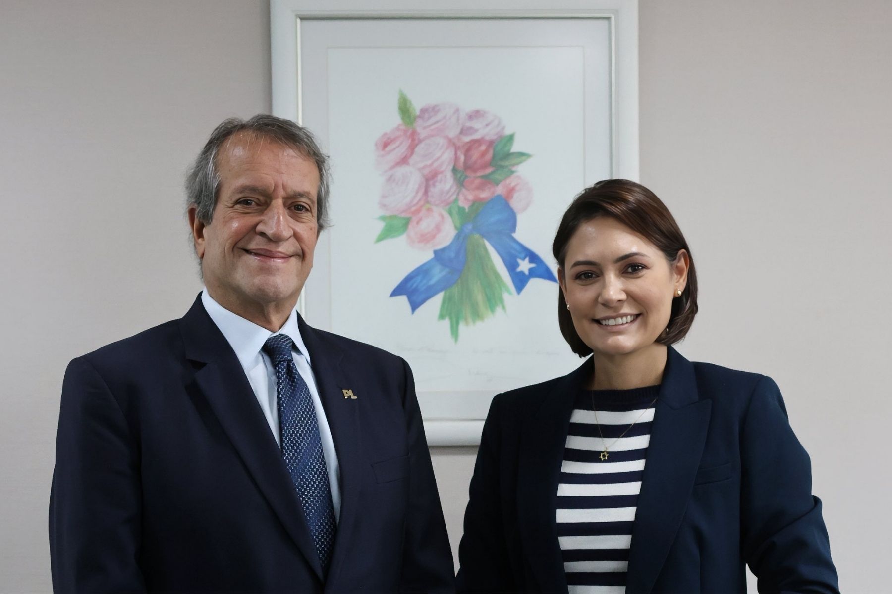 Presidente do PL recebe Michelle Bolsonaro para conversa sobre futuro do partido