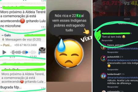 Mensagens falando de indígenas após as eleições