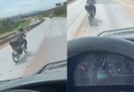 Vídeo: homem é flagrado andando a mais de 70 km/h em 'motobike' improvisada na BR-040, na Grande BH