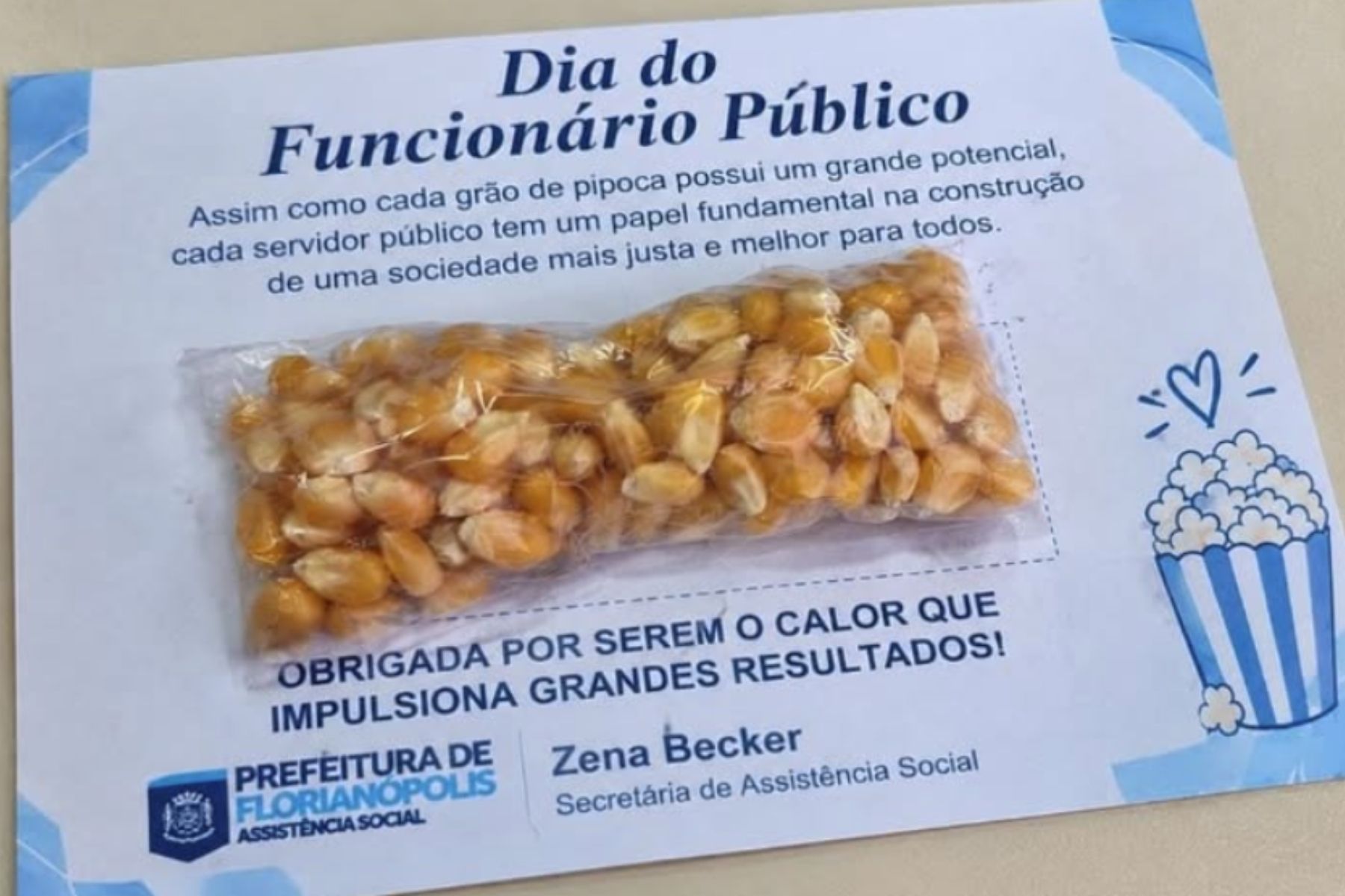 Secretaria dá milho cru como presente do Dia do Servidor em Florianópolis e causa polêmica