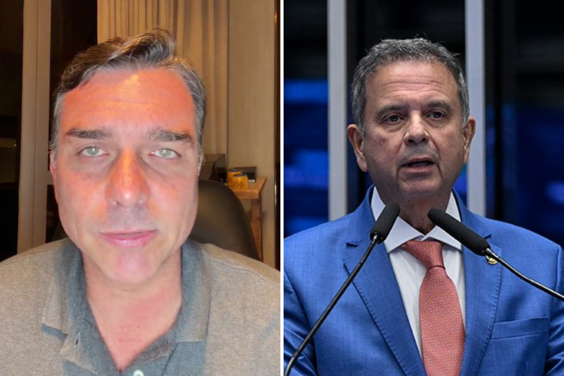 Flávio Bolsonaro declara apoio a Rogério Marinho para a presidência do Senado