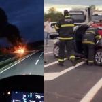 BR-135 é liberada após incêndio em caminhão e acidente com morte no Norte de Minas