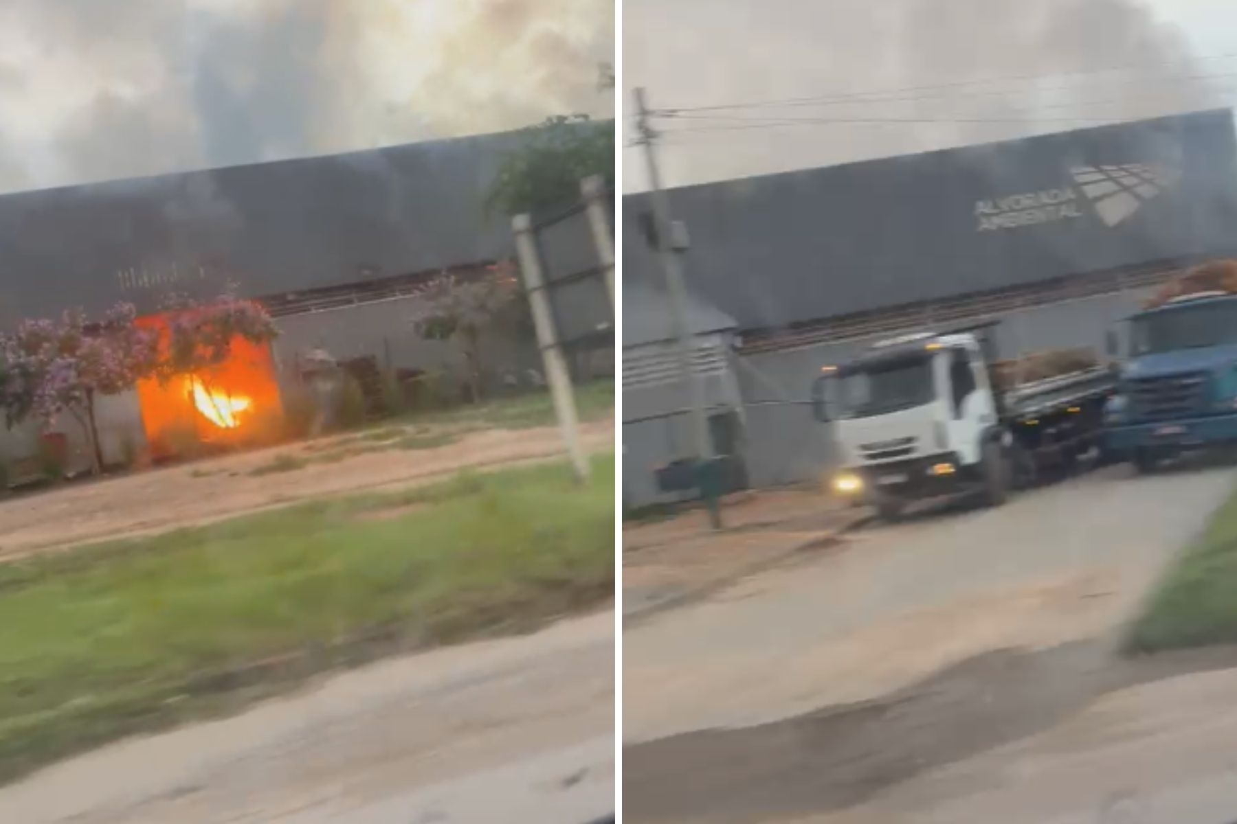 Incêndio atinge galpão em Ribeirão das Neves, na Grande BH; veja vídeo