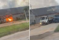 Incêndio atinge galpão em Ribeirão das Neves, na Grande BH; veja vídeo