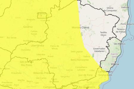Previsão alerta queda de granizo durante todo o dia. • Reprodução | Inmet
