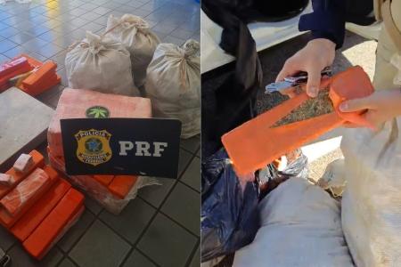 PRF apreende 114 kg de drogas em picape clonada no km 356 da BR-262, em Juatuba