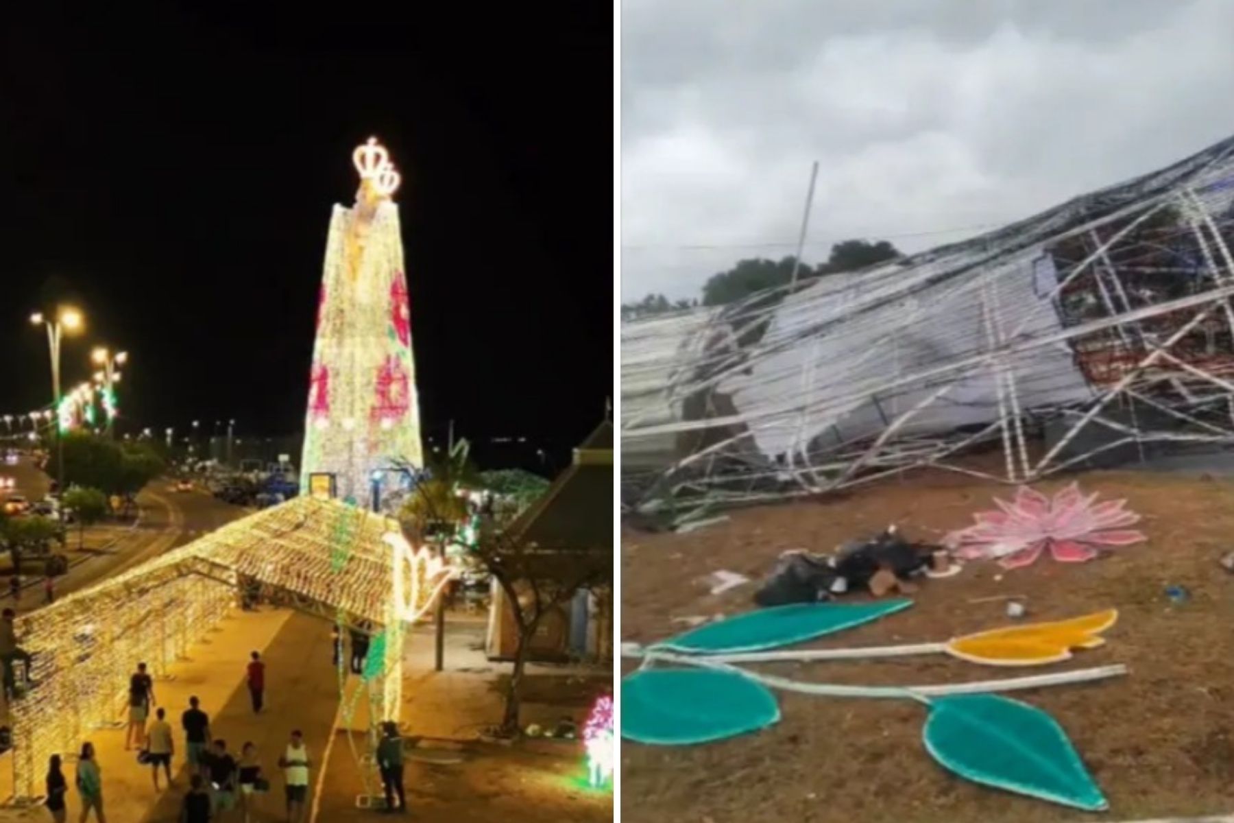 Círio em Belém: Imagem de Nossa Senhora de Nazaré fica destruída após forte chuva