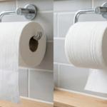 Para que serve colocar o papel higiênico virado para frente no suporte do banheiro