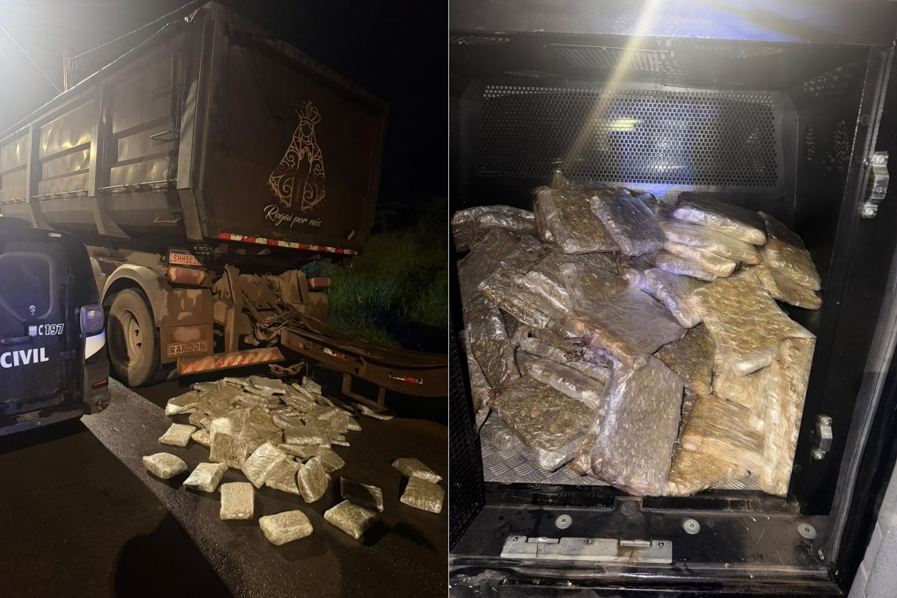 Polícia apreende 57 kg de maconha escondida em carga de minério de ferro em MG