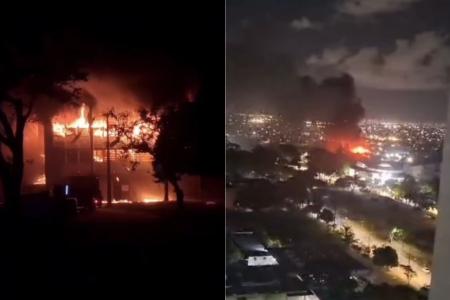 Incêndio de grandes proporções atinge prédio da UFPE em Recife
