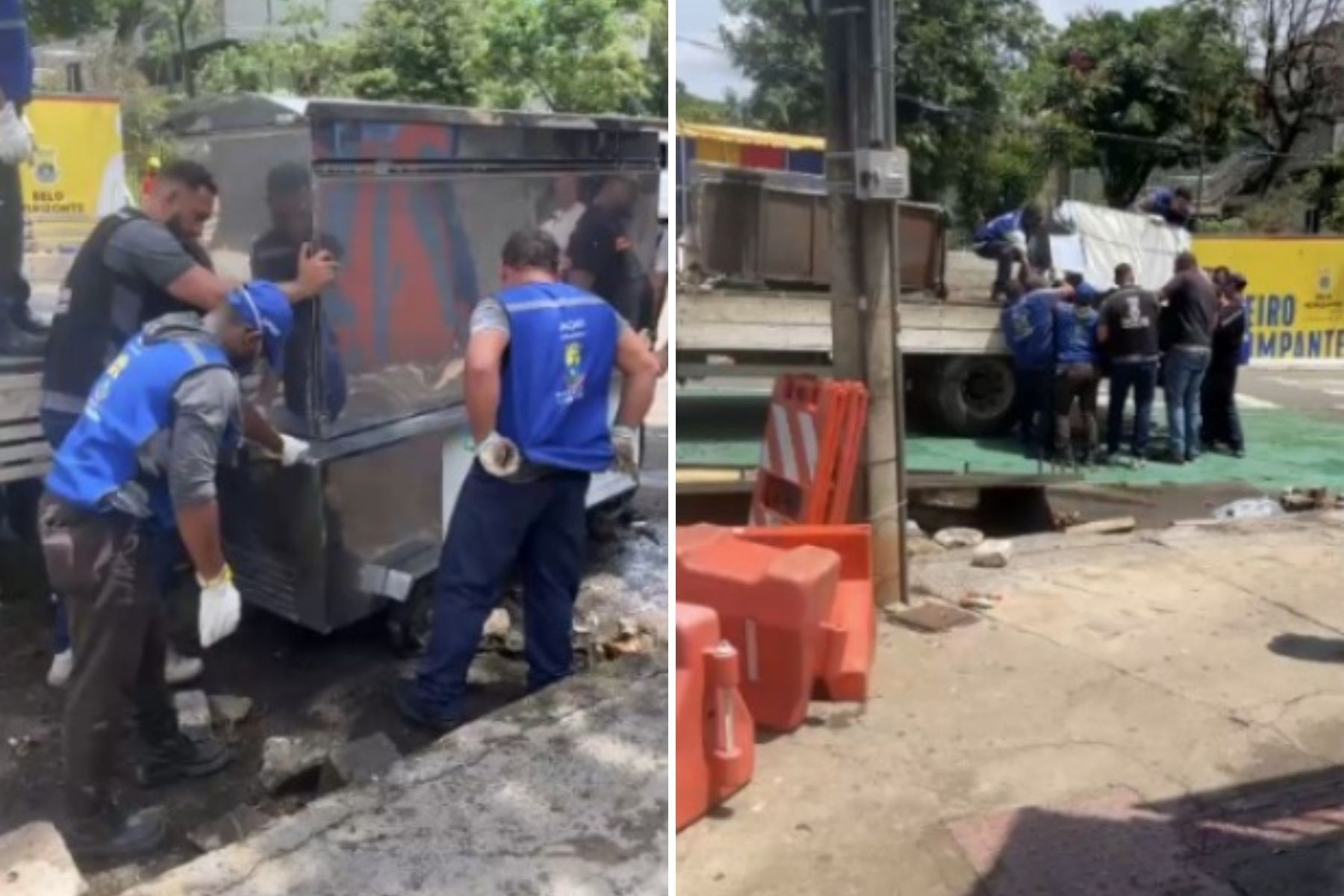 Comerciantes denunciam retirada de carrinhos de alimentos da entrada do Parque Guanabara, em BH