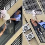 Vídeo: criança fica pendurada no 12º andar na China e vizinhos ajudam em resgate