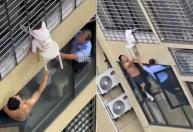 Vídeo: criança fica pendurada no 12º andar na China e vizinhos ajudam em resgate