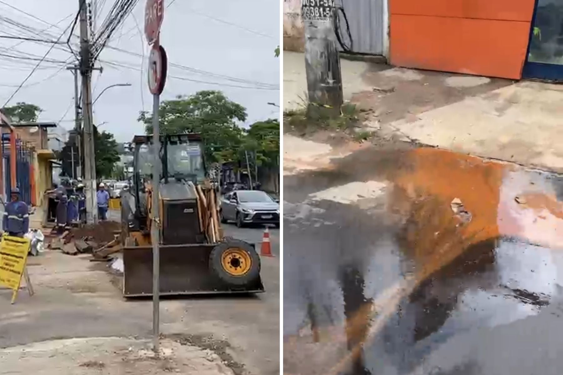 Mais de um mês após concluir obra onde adutora rompeu, Copasa faz nova intervenção na rua Xapuri