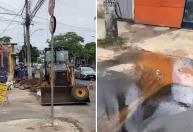 Mais de um mês após concluir obra onde adutora rompeu, Copasa faz nova intervenção na rua Xapuri