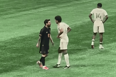 Lionel Messi e Junior Alonso, multicampeão pelo Atlétio, em Inter Miami x Atlanta United na MLS