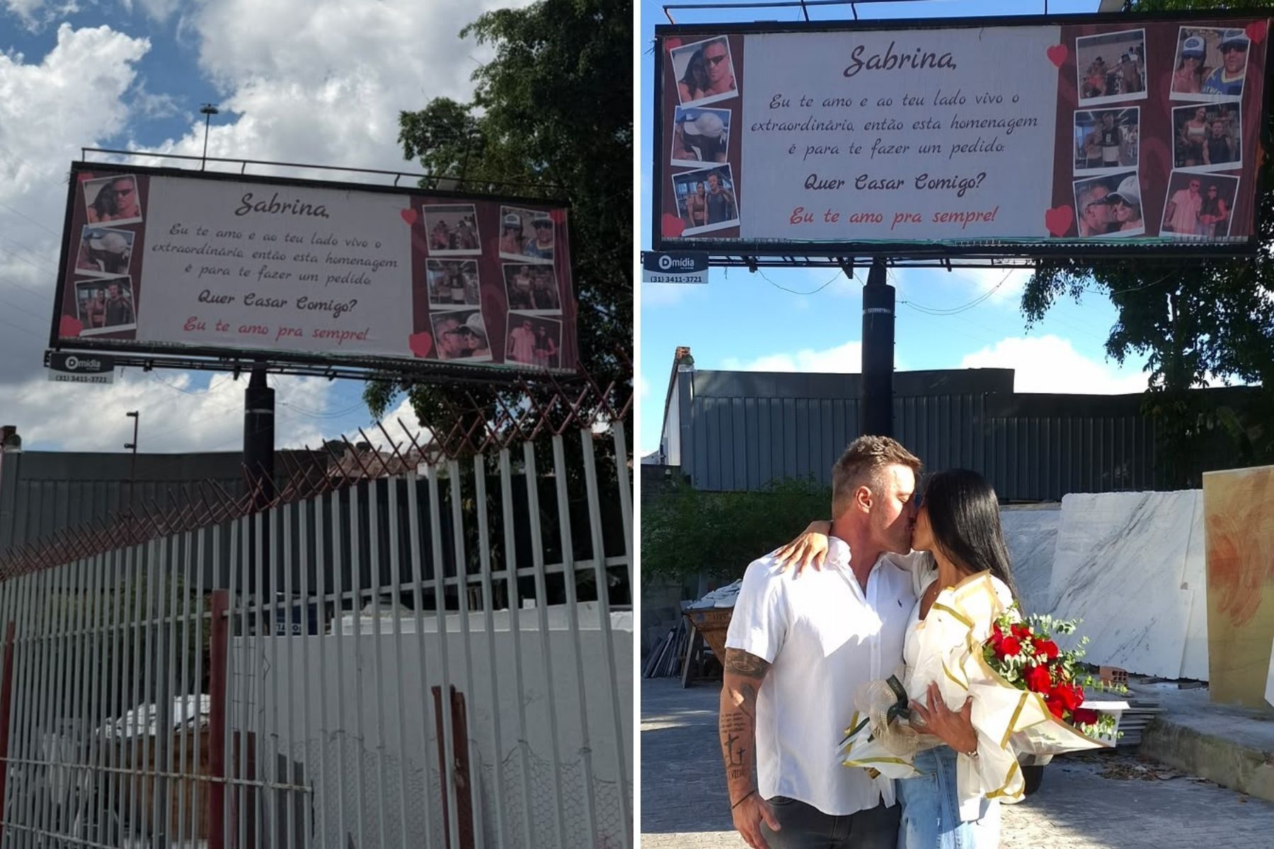 Empresário usa outdoor para pedir namorada em casamento em BH
