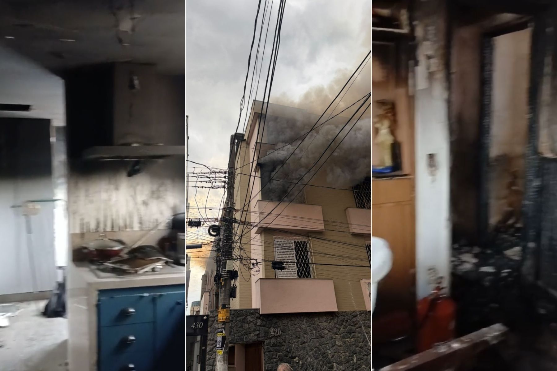 Após família ter apartamento destruído em incêndio no Prado, amigos de vítima criam vaquinha