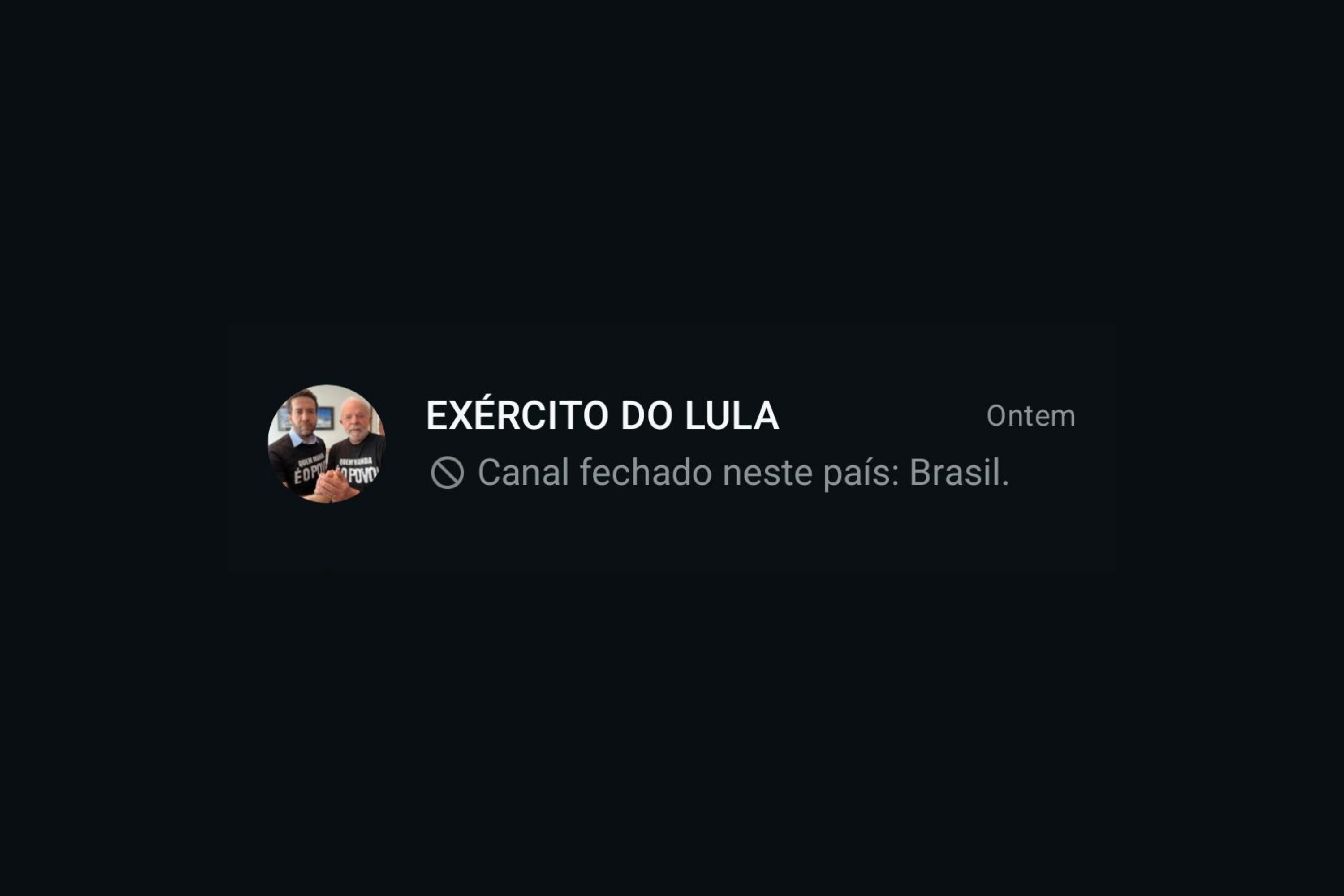 Canal ‘Exército do Lula’ sai do ar e poderá ser retomado até quinta-feira (15)
