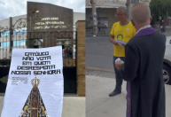 Padre questiona homem que distribuía panfletos com 'fake news' na Grande BH