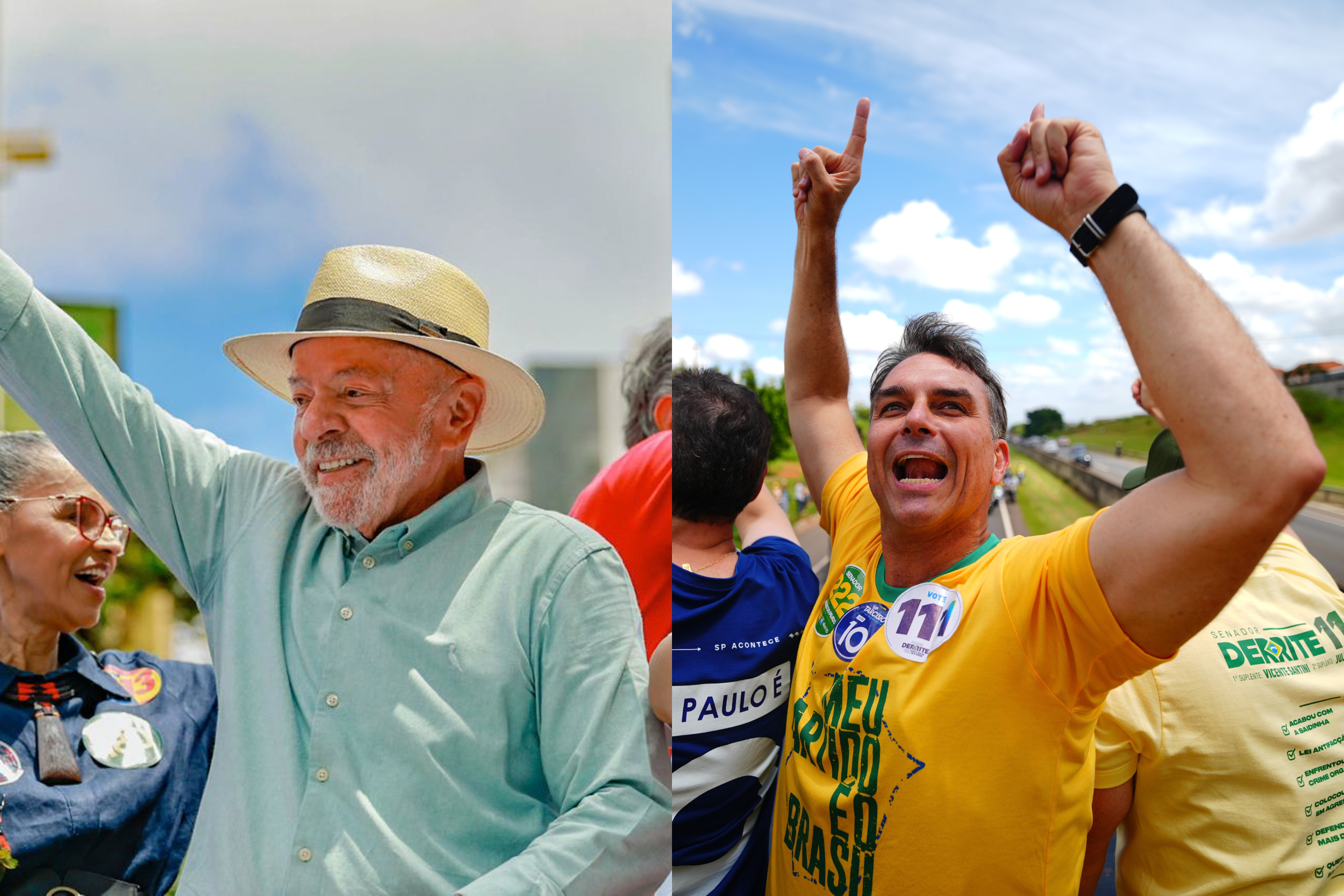 Em São Paulo, Lula e Flávio fazem últimos atos de campanha antes do 1º turno