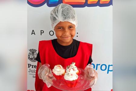 Richard Emanuel de Souza Krepper, 9 anos Centro de Convivência Jóquei Clube Cupcake: Richardcake • JF Saborzinho/Divulgação