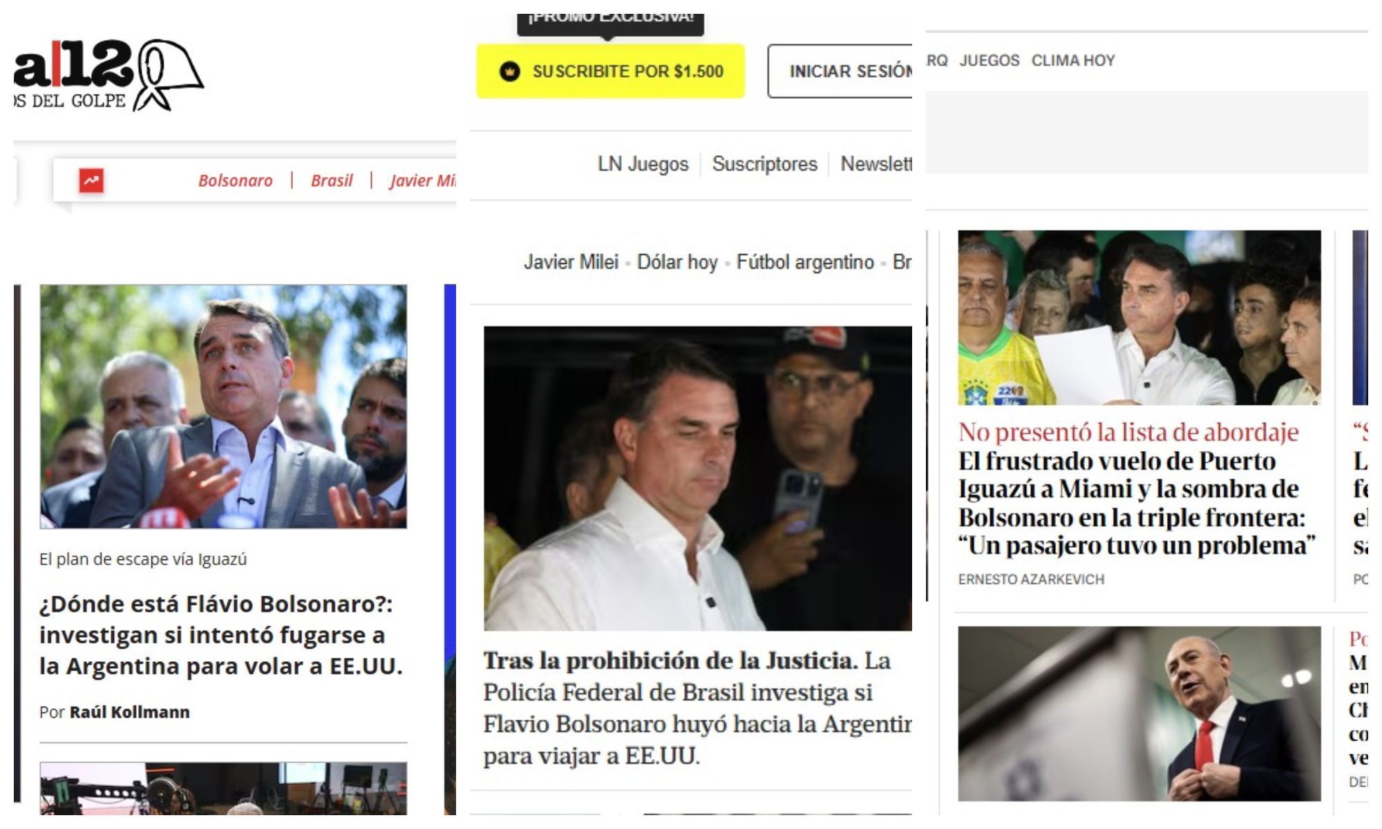 Jornais argentinos repercutem possível fuga de Flávio Bolsonaro