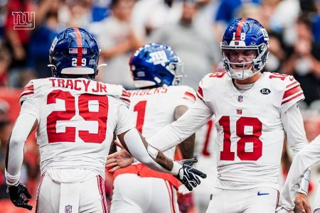 New York Giants venceu o Houston Texans em primeiro jogo com titularidade de JJ McCarthy
