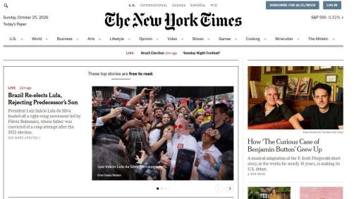 Lula é capa do The New York Times