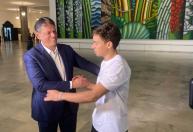 Aliados de Flávio Bolsonaro, Nikolas e Tarcísio se encontram em São Paulo