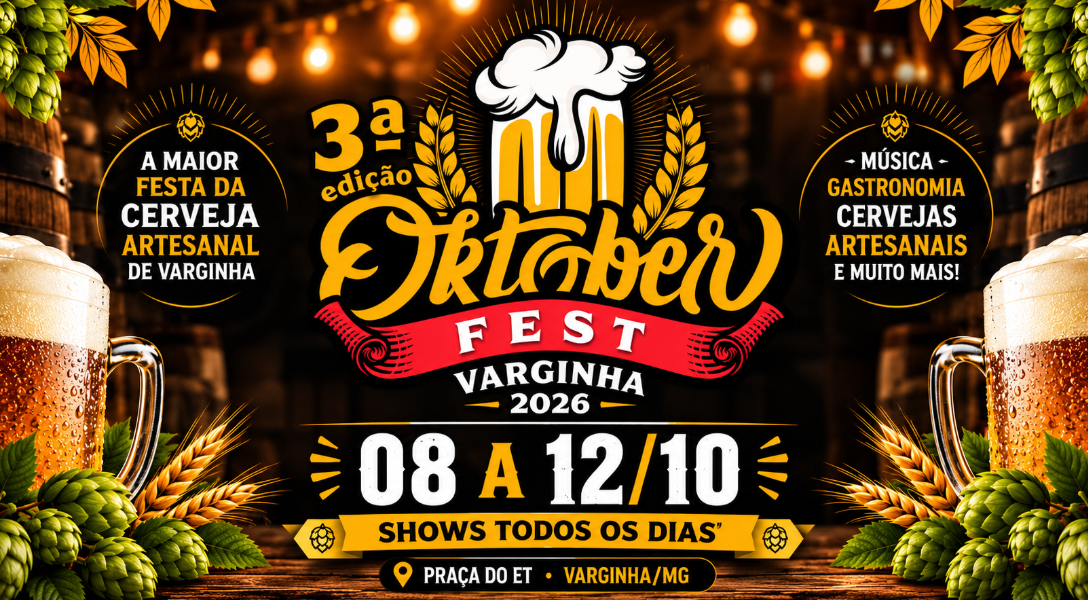 Varginha recebe a 3ª Oktoberfest com cinco dias de shows gratuitos e gastronomia na Praça do ET