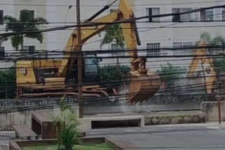 Intervenção não autorizada resultou na remoção de mureta na Via São Pedro