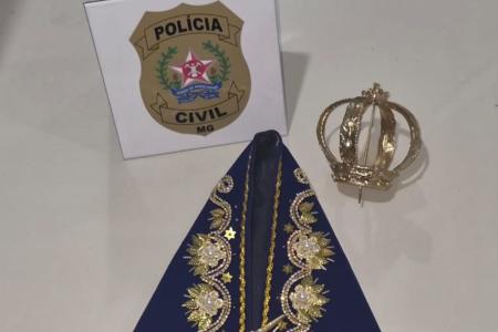 Manto e coroa de Nossa Senhora Aparecida recuperados em Barbacena