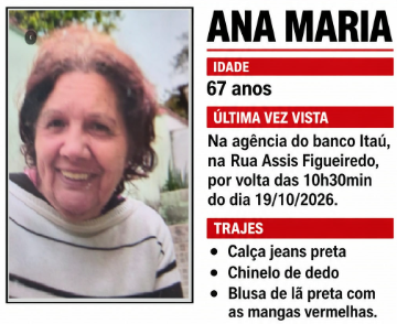 Polícia Civil divulga desaparecimento de idosa em Poços de Caldas