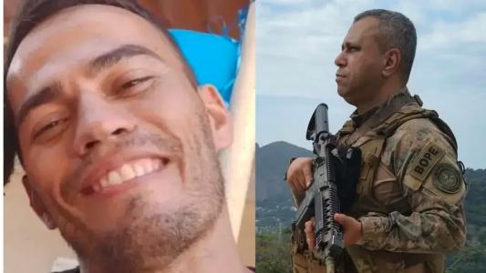 À esquerda, o sargento Heber Carvalho, morto durante a Operação Contenção, em outubro de 2025. À direita, o subtenente Gláucio Marcelo Fonseca da Silva, do Bope, que morreu neste domingo (11).