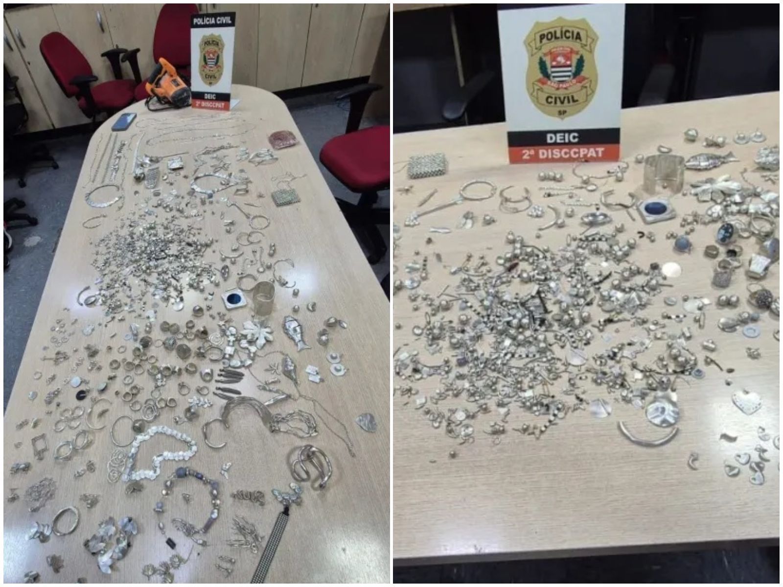 Polícia Civil prende dois suspeitos de furtar joalheria em SP e recupera objetos